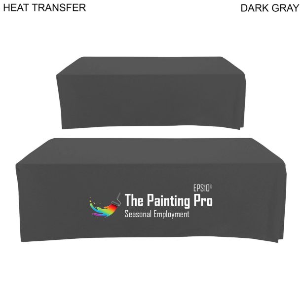 Table Cover Box Style / Tablecloth for 8' Table, Heat Transfer, 7.5 oz Twill (closed back)