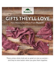 Cuff Toque- ROOTS73 Shelty Knit & PomPom Custom Embroidered (Min 12)